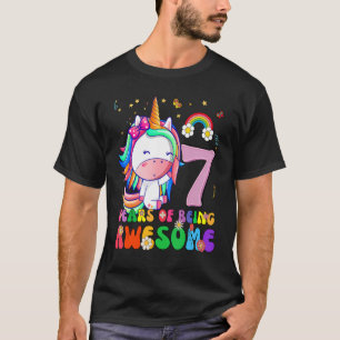 Phantastische Prinzessin Unicorn Geburtstag 7-jähr T-Shirt