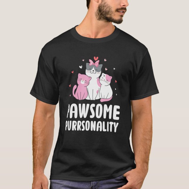 Phantastische Purrsonality Cat Pub Niedliche Felin T-Shirt (Vorderseite)