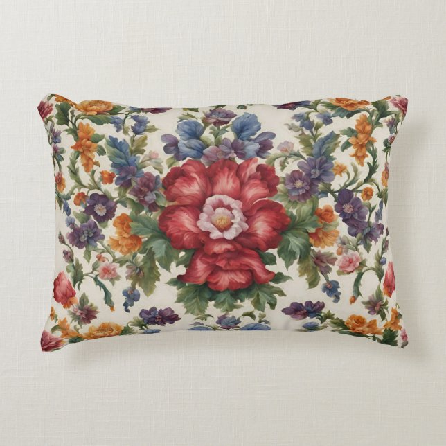 Phantastische, raffinierte rote Blume und empfindl Dekokissen (Vorderseite)