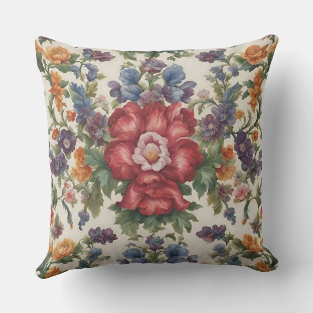 Phantastische, raffinierte rote Blume und empfindl Kissen (Rückseite)