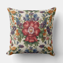 Phantastische, raffinierte rote Blume und empfindl Kissen