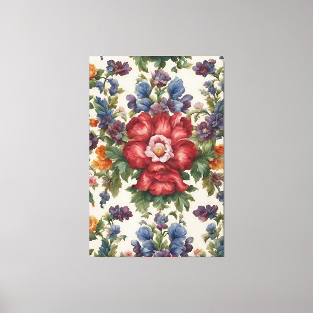 Phantastische, raffinierte rote Blume und empfindl Leinwanddruck (Vorderseite)