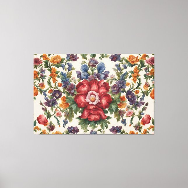 Phantastische, raffinierte rote Blume und empfindl Leinwanddruck (Vorderseite)