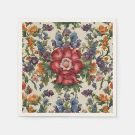 Phantastische, raffinierte rote Blume und empfindl Serviette