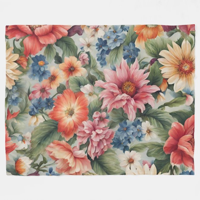 Phantastische, raffinierte und farbenfrohe Sommer- Fleecedecke (Vorderseite (Horizontal))