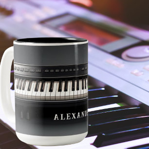 Phantastische Realistisch-Piano-Tastatur Zweifarbige Tasse