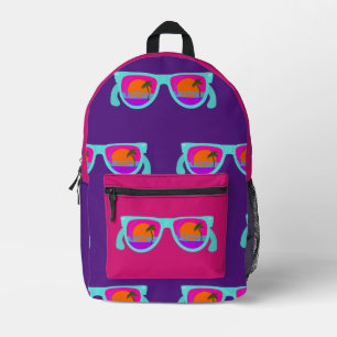 Phantastische Retro Neon Achtzigs Sonnenbrille Bedruckter Rucksack