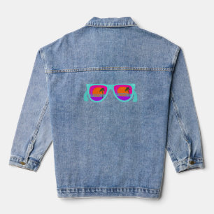 Phantastische Retro Neon Achtzigs Sonnenbrille Jeansjacke