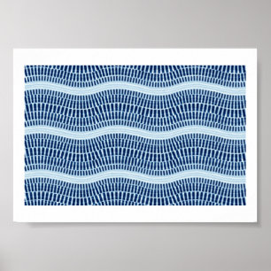 Phantastische Rippling blaues Wasser optische Illu Poster