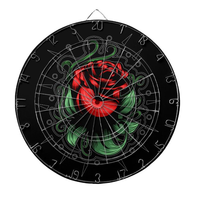 Phantastische Rose Dartscheibe (vorne)