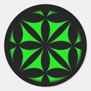 Phantastische Schwarz/Grün/modern/Retrodruck Runder Aufkleber