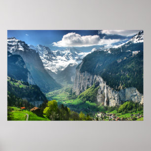 Phantastische Schweiz Leinwand Kunstvoll wandern i Poster