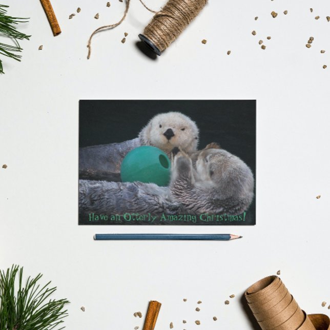 Phantastische Seeotter Feiertagspostkarte (In Situ)