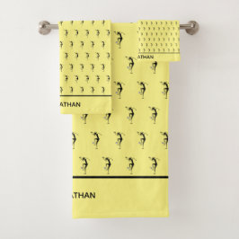 Phantastische Silhouette Soccer Player Badhandtuch Set