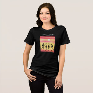 Phantastische Silhouette Sunset Break Dance T - Sh Tri-Blend Shirt