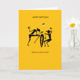 Phantastische Silhouette Tänzer Orange Geburtstag Karte