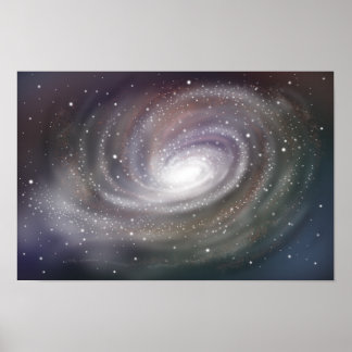 Phantastische Spiralgalaxie, die im Weltraum leuch Poster