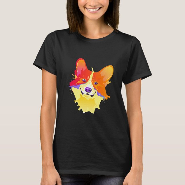 Phantastische Splash Art Corgi Niedlich Corgis Wel T-Shirt (Vorderseite)