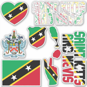 Phantastische St. Kitts und Nevis Shapes National Aufkleber