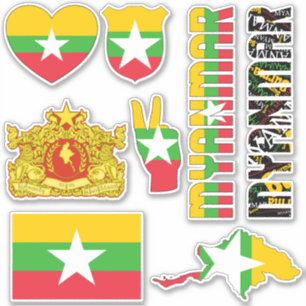 Phantastische Staatssymbole von Myanmar Aufkleber