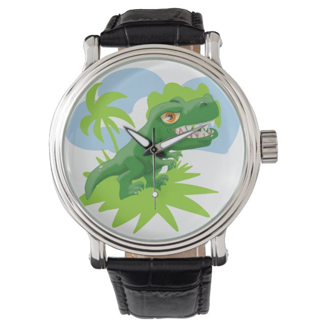Phantastische T-Rex-Uhr Armbanduhr (Vorderseite)