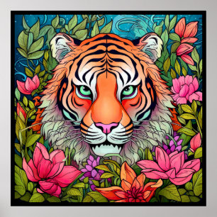 Phantastische Tiger-Kunst im Jungle-Poster Poster