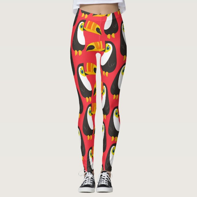 Phantastische Toucan Birds Leggings (Vorderseite)