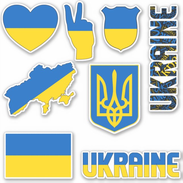 Phantastische Ukraine formt Staatssymbole Aufkleber (Vorderseite)
