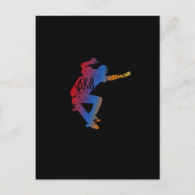 Phantastische und Coole Skaten und Skateboarding Postkarte (Vorderseite)