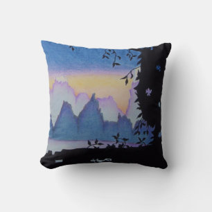 phantastische und einzigartige blaue Gebirgslandsc Kissen