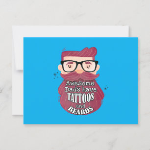 Phantastische Väter haben Tattoos und Bärte Postkarte