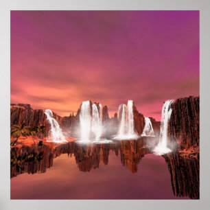 Phantastische Wasserfälle Poster