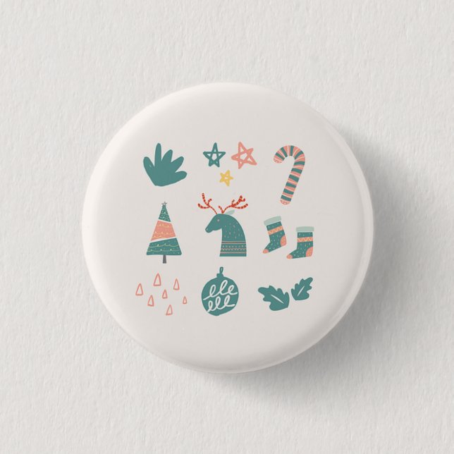 Phantastische Weihnachtsschmuck Button (Vorderseite)