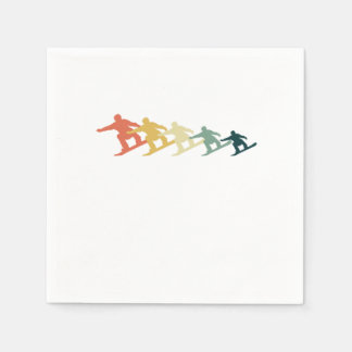 Phantastische Wintersportarten Retro Ski Skifahrer Serviette