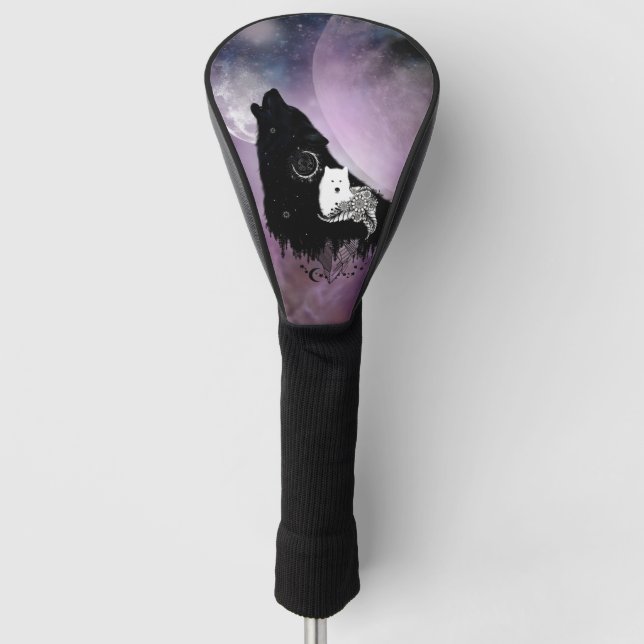 Phantastische Wölfe Golf Headcover (Vorderseite)