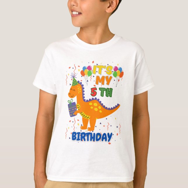 Phantastischer 5. Geburtstag Dinosaurier-T - Shirt (Vorderseite)