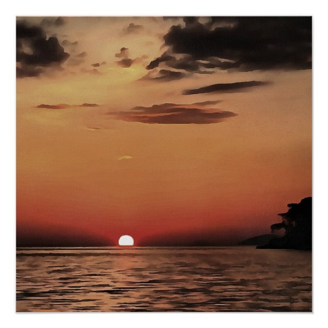 Phantastischer Abend in Akyaka künstlerischer Sonn Poster (Vorderseite)