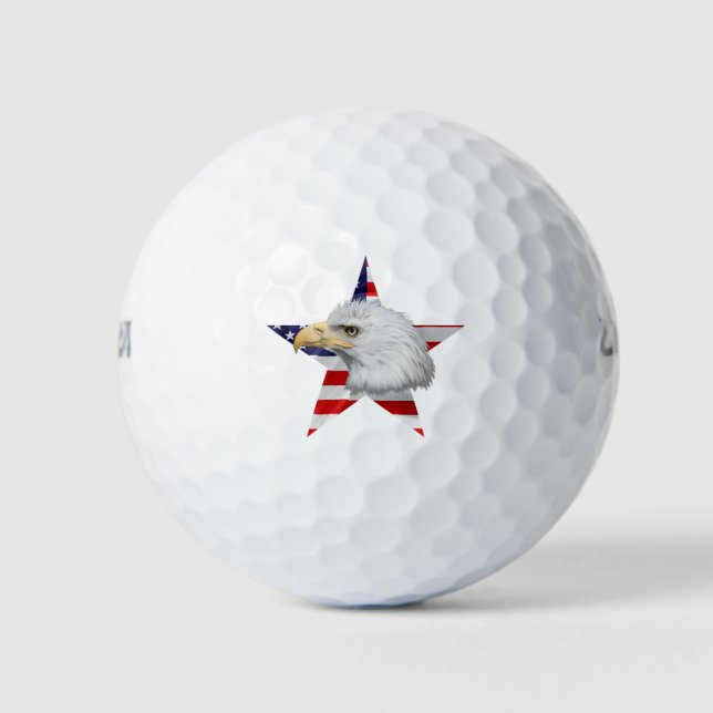 Phantastischer Adler, die amerikanische Flagge, Pa Golfball (Vorderseite)