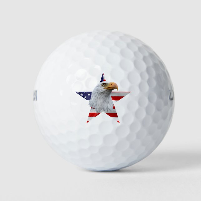 Phantastischer Adler, die amerikanische Flagge, Pa Golfball (Vorderseite)