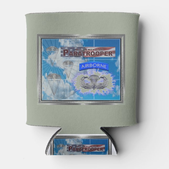 Phantastischer amerikanischer Fallschirmjäger und  Dosenkühler (Vorderseite)