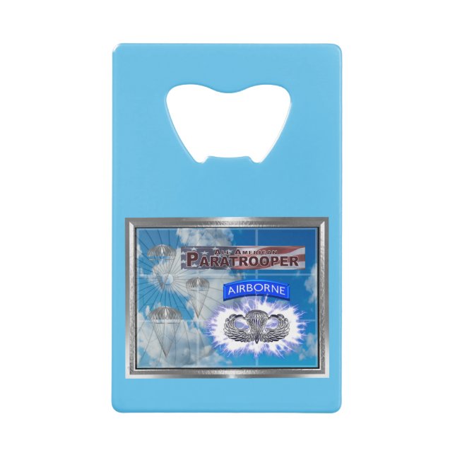 Phantastischer amerikanischer Fallschirmjäger und  Geldbeutel Flaschenöffner (Vorderseite)