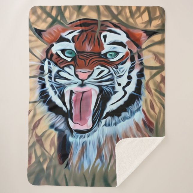 Phantastischer Augentiger auf Büschen Sherpadecke (Vorderseite)