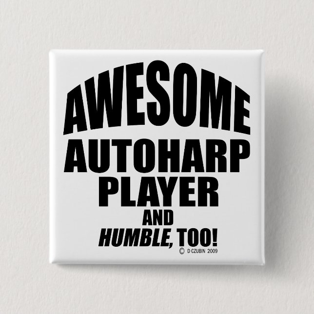 Phantastischer Autoharp-Player Button (Vorderseite)