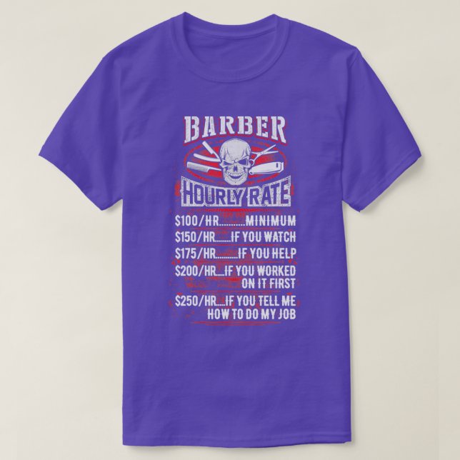 Phantastischer Barberx27s Stundensatz T-Shirt (Design vorne)