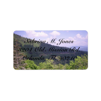 Phantastischer Blick auf den blauen Rücken Adressaufkleber