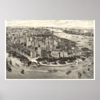 Phantastischer Blick auf New York City im Jahr 190 Poster