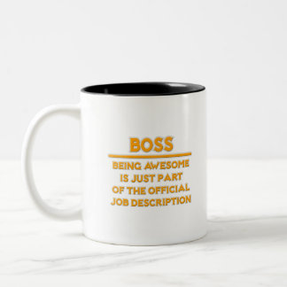 Phantastischer Boss .. Offizielle Jobbeschreibung Zweifarbige Tasse