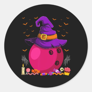 Phantastischer Bowling Witch Hat Halloween Bowling Runder Aufkleber