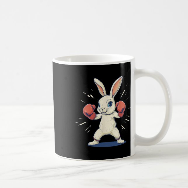 Phantastischer Bunny mit Boxhandschuhen für Osterl Kaffeetasse (Rechts)