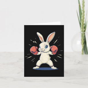 Phantastischer Bunny mit Boxhandschuhen für Osterl Karte